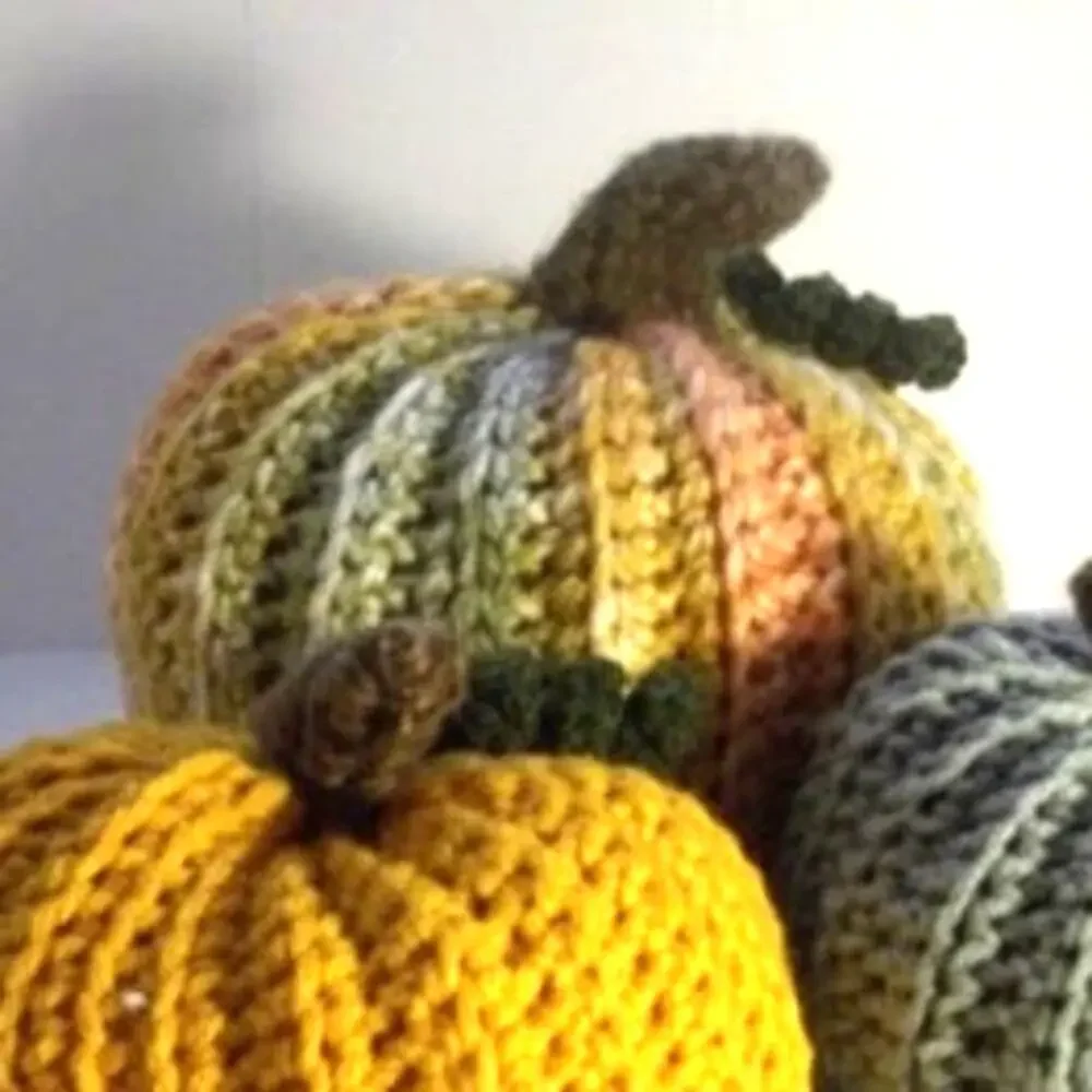 NWT Multicolor Handmade Crocheted Pumpkin Set of 3 by Dawny